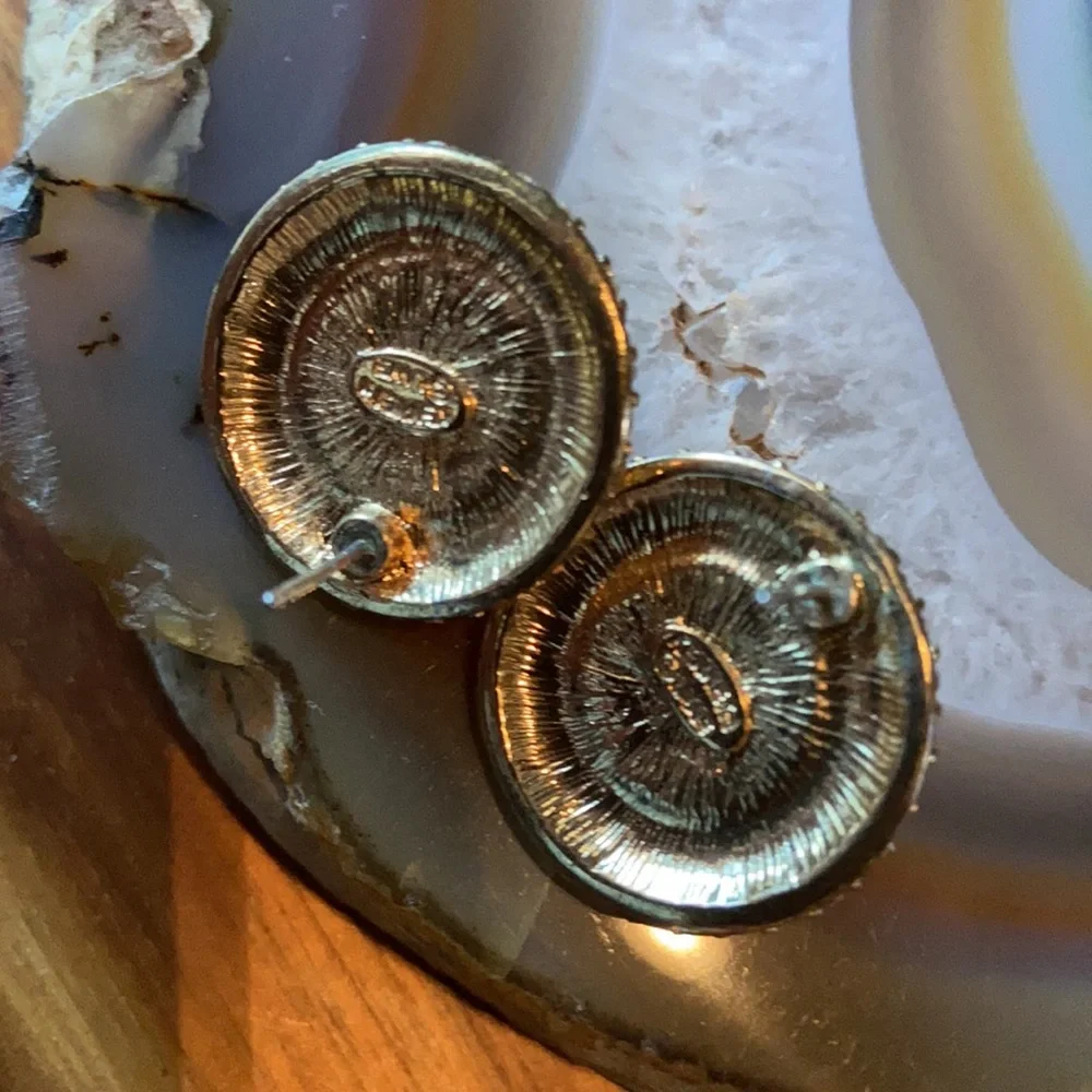 Do not share its relisting Pearl & rhinestone Gold statement earrings GUC 1” - Picture 12 of 15